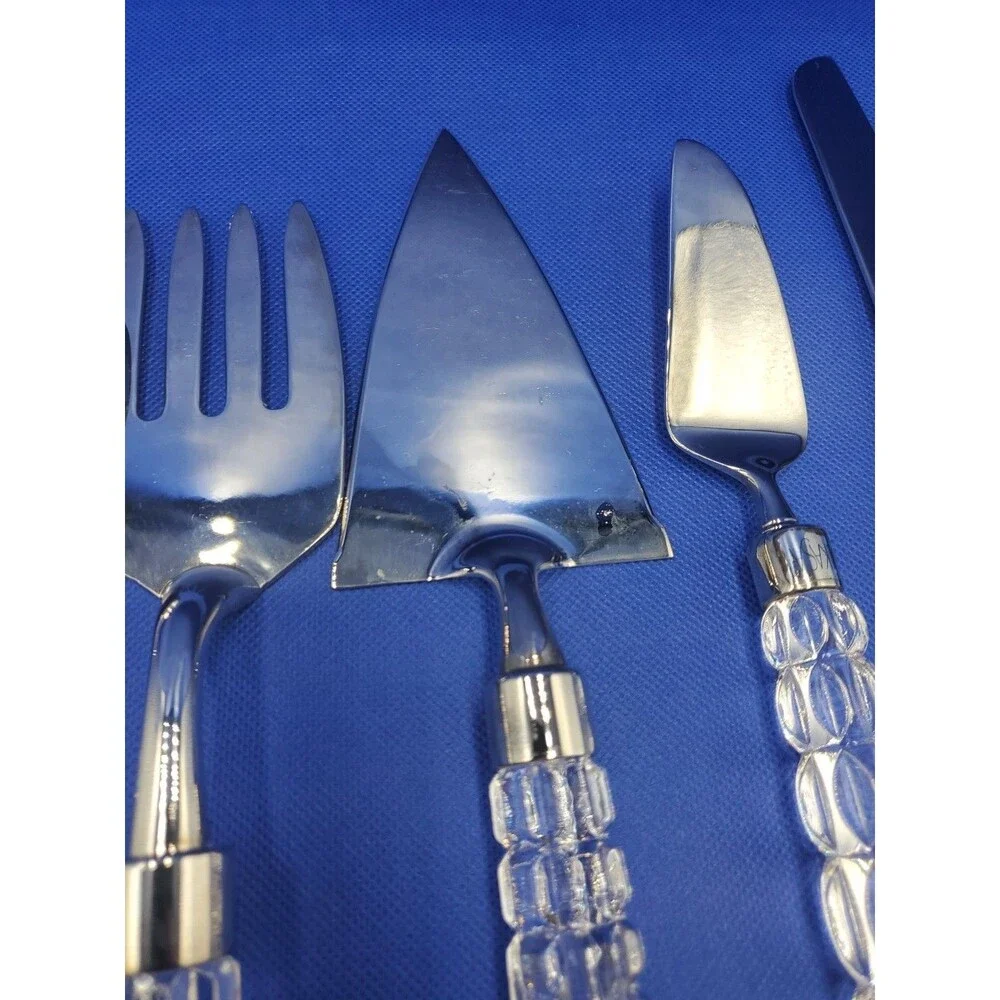 Mikasa Austria Crystal Handle And Silver Plated 6 Piece Serving Set